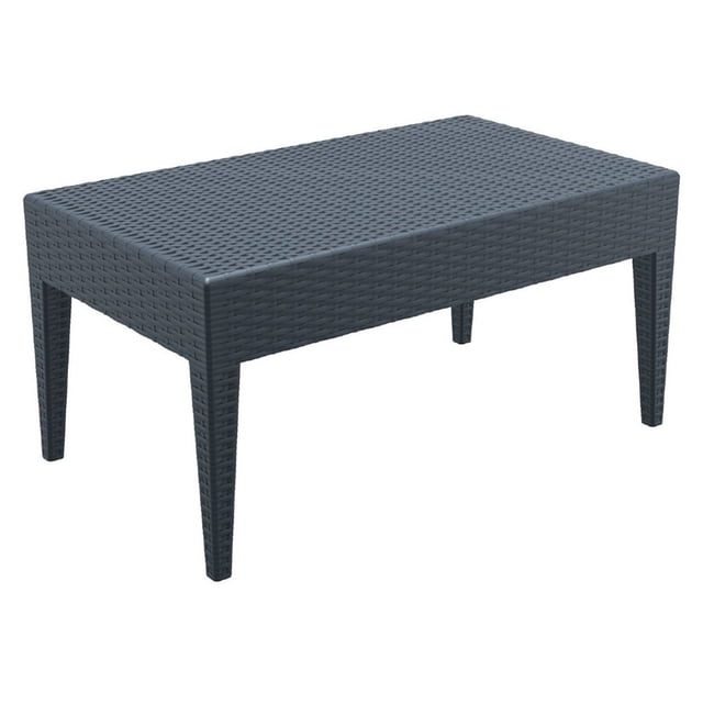 Table Basse Rectangulaire en Résine Miami Gris Foncé