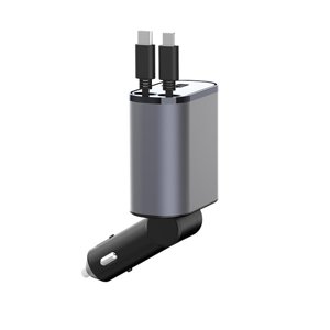 Chargeur de voitures métalliques 100W Cigar de voiture de recharge rapide et USB TYPEC Adaptateur Adapteur de lumière Cigar M6T9 Plus léger