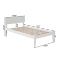 thumbnail image 5 of Leo & Lacey Solid Wood Twin Panel Platform Bed with USB Charger in White, 5 of 5