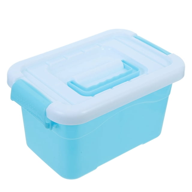 LEEYNEER Small Plastic Storage Container With Lid Handle Organizer Bin For Home And Playroom Small Plastic Bins With Lid Box With Handle