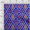 thumbnail image 2 of oneOone Rayon Royal Blue Fabric Asian Floral Craft Projects Decor Fabric Printed By The Yard 56 Inch Wide, 2 of 4