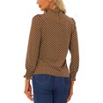 thumbnail image 3 of INSPIRE CHIC Blouse Imprimée à Col Montant Volanté à Smocks à Manches Longues pour Femme P Brun, 3 of 6