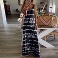 thumbnail image 1 of SMihono Robe Maxi Bohème d'Été pour Femmes Grande Taille Mode Vacances Été Manches Rayures Imprimé Col en V Aguichant Décontractée Longue Robe Maxi Plage Robe d'Été, 1 of 5