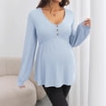 thumbnail image 2 of Women's Long Sleeve Tops Maternity V Neck Ribbed Tunic, Long Sleeve Maternity Top with Side Drawstring Long Sleeve Tunic, 2 of 7