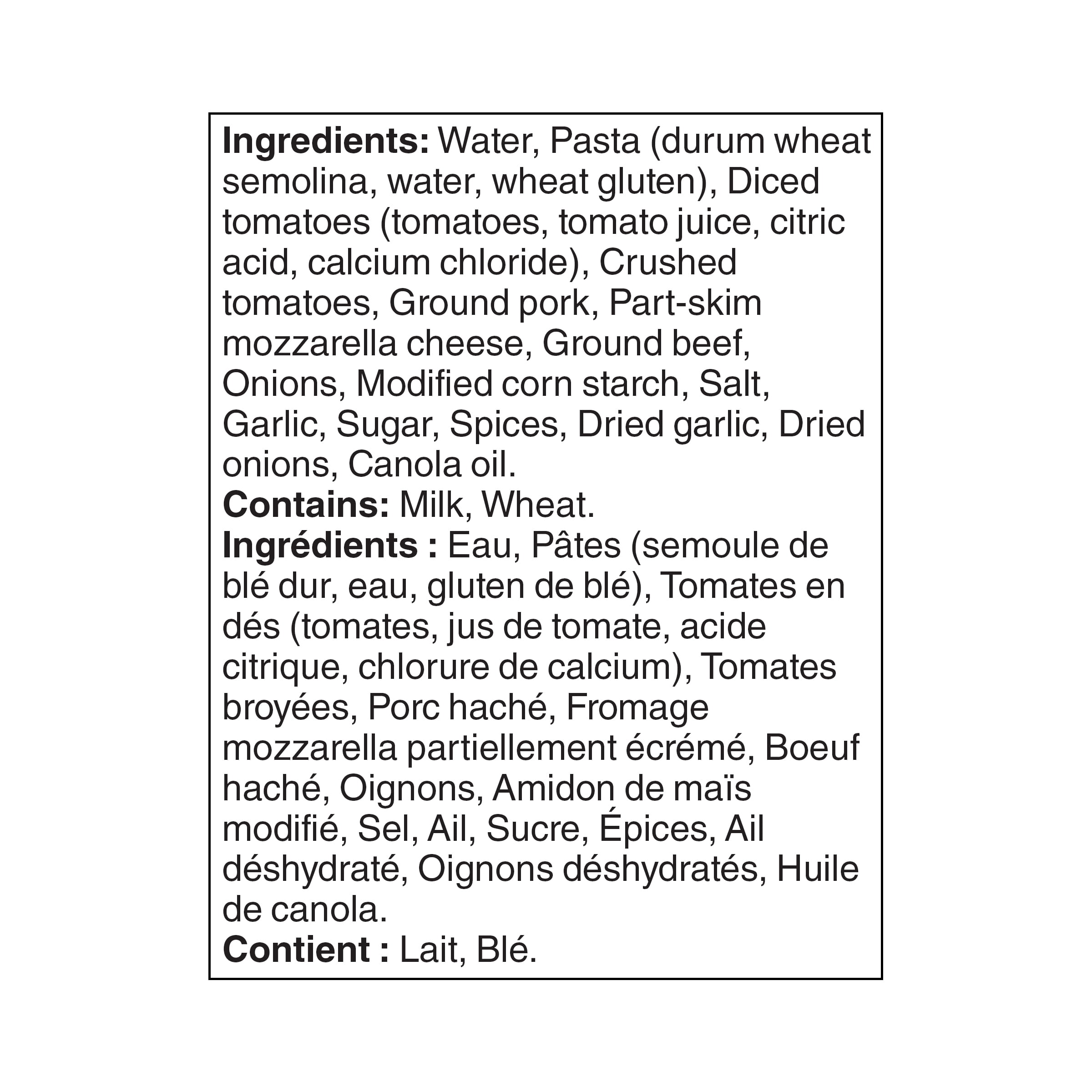 Great Value Meat Lasagna, 2 kg