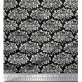 thumbnail image 1 of Soimoi Black Heavy Satin Fabric Filigree Damask Print Sewing Fabric Yard 54 Inch Wide, 1 of 3