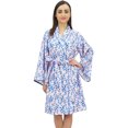 thumbnail image 1 of Bimba Kimono Imprimé Feuille pour Femmes Robe Manches Longues en Coton Popeline - 22, 1 of 6