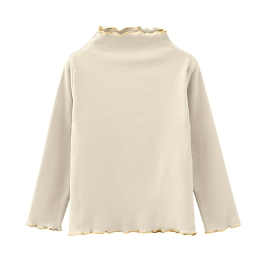 WUANDIXFA Toddler Tshirt Toddler Kids Girls Long Sleeve Basic Inside T Shirt Casual Tees Shirt Tops Solid Cloths Beige,6-7 Years