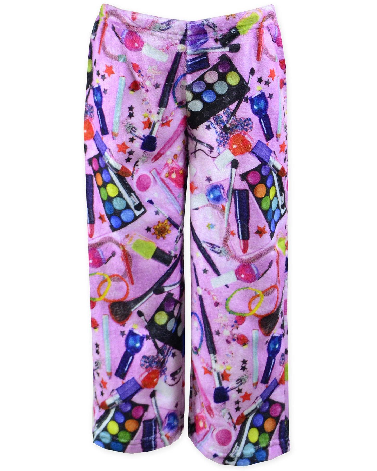 Up Past 8 Girls' Pajama Pants Fuzzy Plush Sleepwear Fun Pants