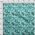 thumbnail image 3 of oneOone Rayon Turquoise Blue Fabric Abstract Dress Material Fabric Print Fabric By The Yard 56 Inch Wide, 3 of 4