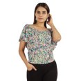 thumbnail image 1 of Moomaya Hauts Imprimés pour Femmes Blouse à Manches Courtes Évasée, 1 of 7