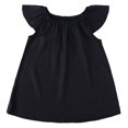 thumbnail image 4 of NJDVHB Robes d'Hiver pour Tout-Petits, Robe de Princesse pour Fillette, Robe de Fête pour Filles, Robe Décontractée Ample à Manches Volantées Unie pour Enfants, Col Rond, Manches Courtes, Noir, 100, 4 of 5