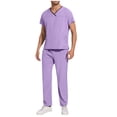 thumbnail image 1 of Cameland Scrubs Set Men Stretch V-Neck Scrub Top and Elastic Waistband Pants Scrubs for Men, Men's Workwear Uniform, 1 of 8