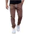 thumbnail image 2 of Ceisia Men Solid Color Loose Casual Pants Elastic Waist Drawstring Sports Gift Work Trousers, 2 of 6