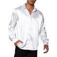 thumbnail image 4 of INSPIRE CHIC Men's Dress Satin V Neck Long Sleeves Button Down Party Shirts, 4 of 5