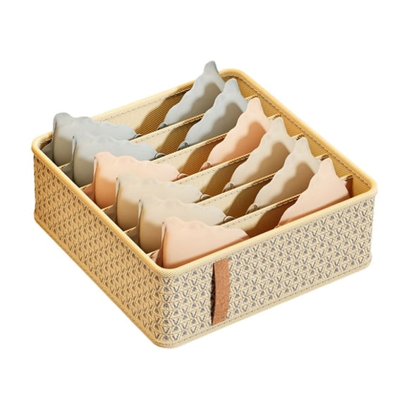 Vacemry Underwear Organizer Box, Drawer Style Storage Container for Socks Bras Panties, Non Woven Fabric Divider Compartment Closet Cabinet Dresser Bedroom Organization