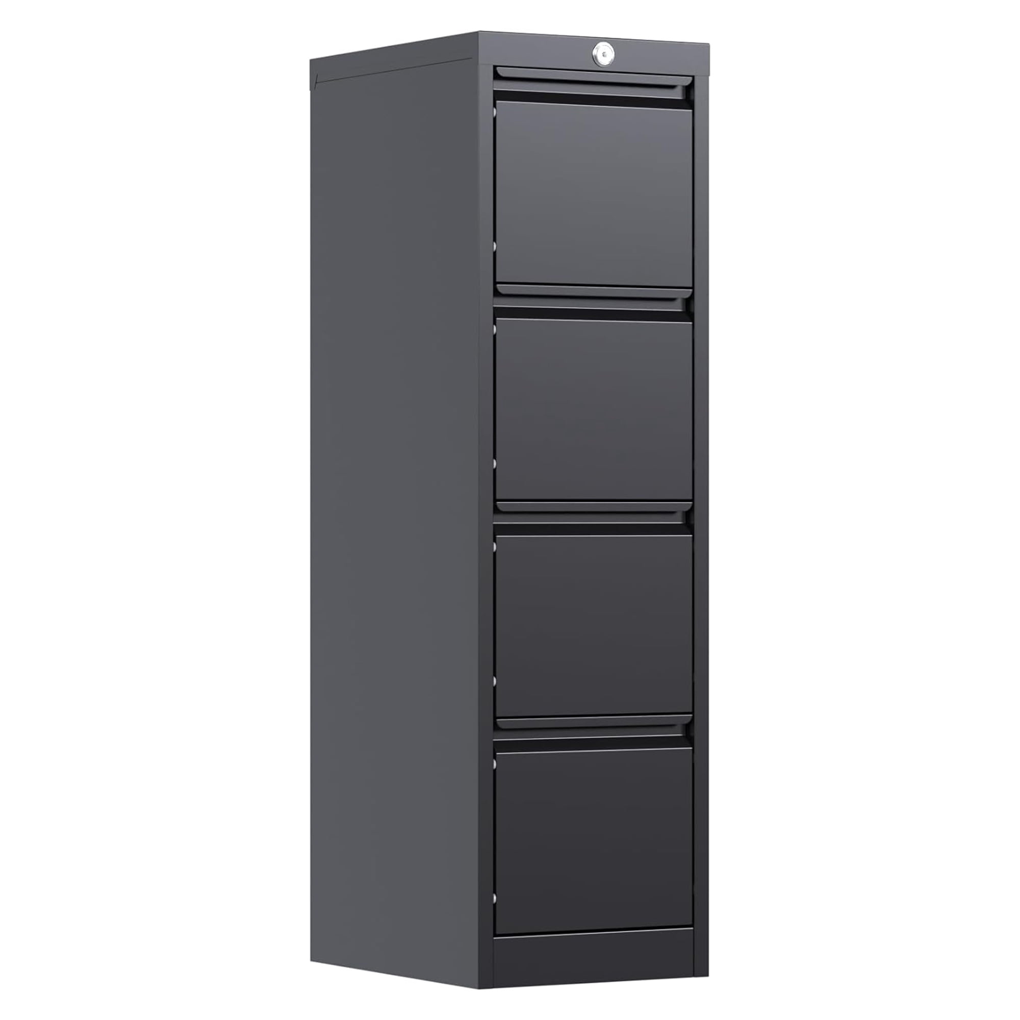 AOBABO 4 Drawer Vertical Metal File Cabinet w/Lock, Fully Assembled, Black