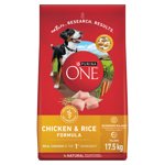 Purina ONE Chicken & Rice Formula, Dry Dog Food 17.5kg