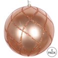 thumbnail image 2 of Vickerman MT198258D 6 in. Rose Gold Candy Glitter Net Ornament - 2 per Bag, 2 of 3
