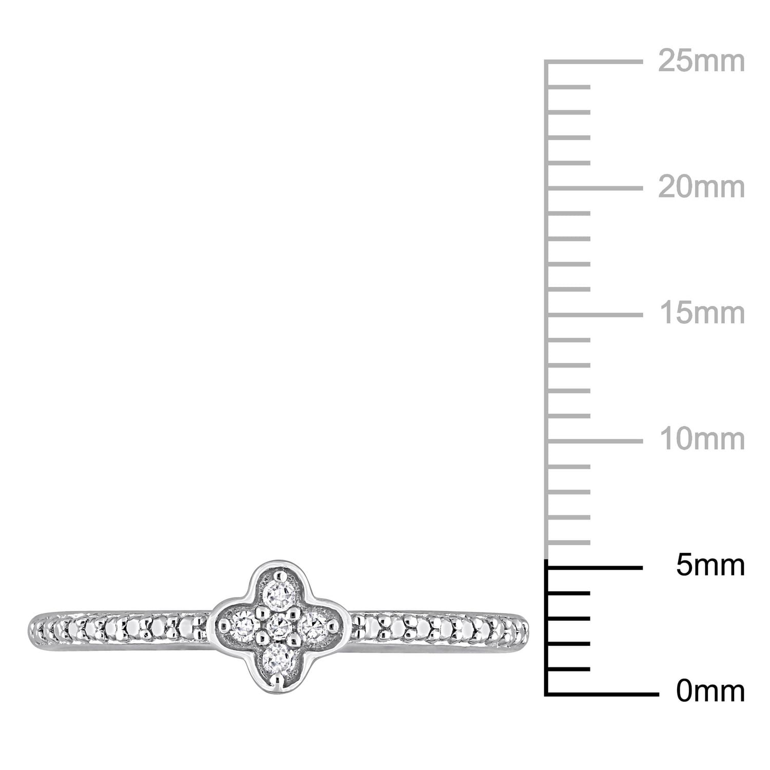 Bague de Promesse florale Miabella d'accent de diamant en Argent Sterling