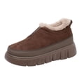 thumbnail image 1 of Wdhugt Fleece Lined Boots For Winter Outdoor Low Heel Flock Material Us Size 8.5 Foot Length 10.04 Inch, 1 of 9