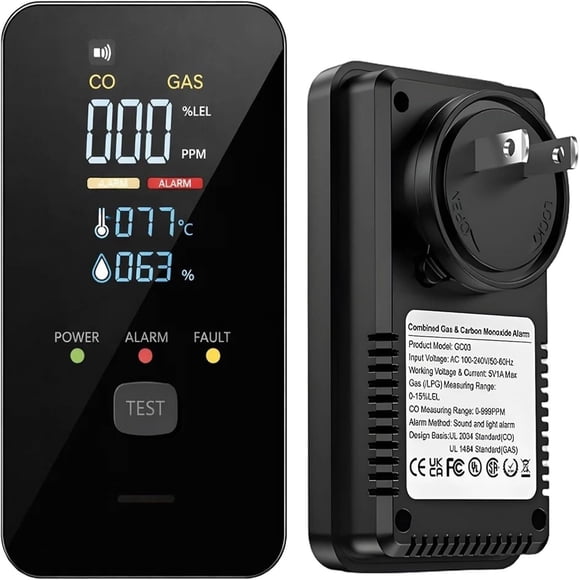 Dvkptbk 4-in-1 Detector with HD Screen Home Apartment Hotel Camping RV