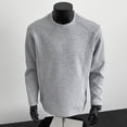 thumbnail image 5 of Ediodpoh Chandail Sans Capuchon pour Homme - Unisexe Automne Couleur Unie Col Rond Style Tenue Décontractée pour les Activités Quotidiennes Vêtement Polyvalent Confortable pour Superposition Chandail pour Homme Gris Foncé L, 5 of 5