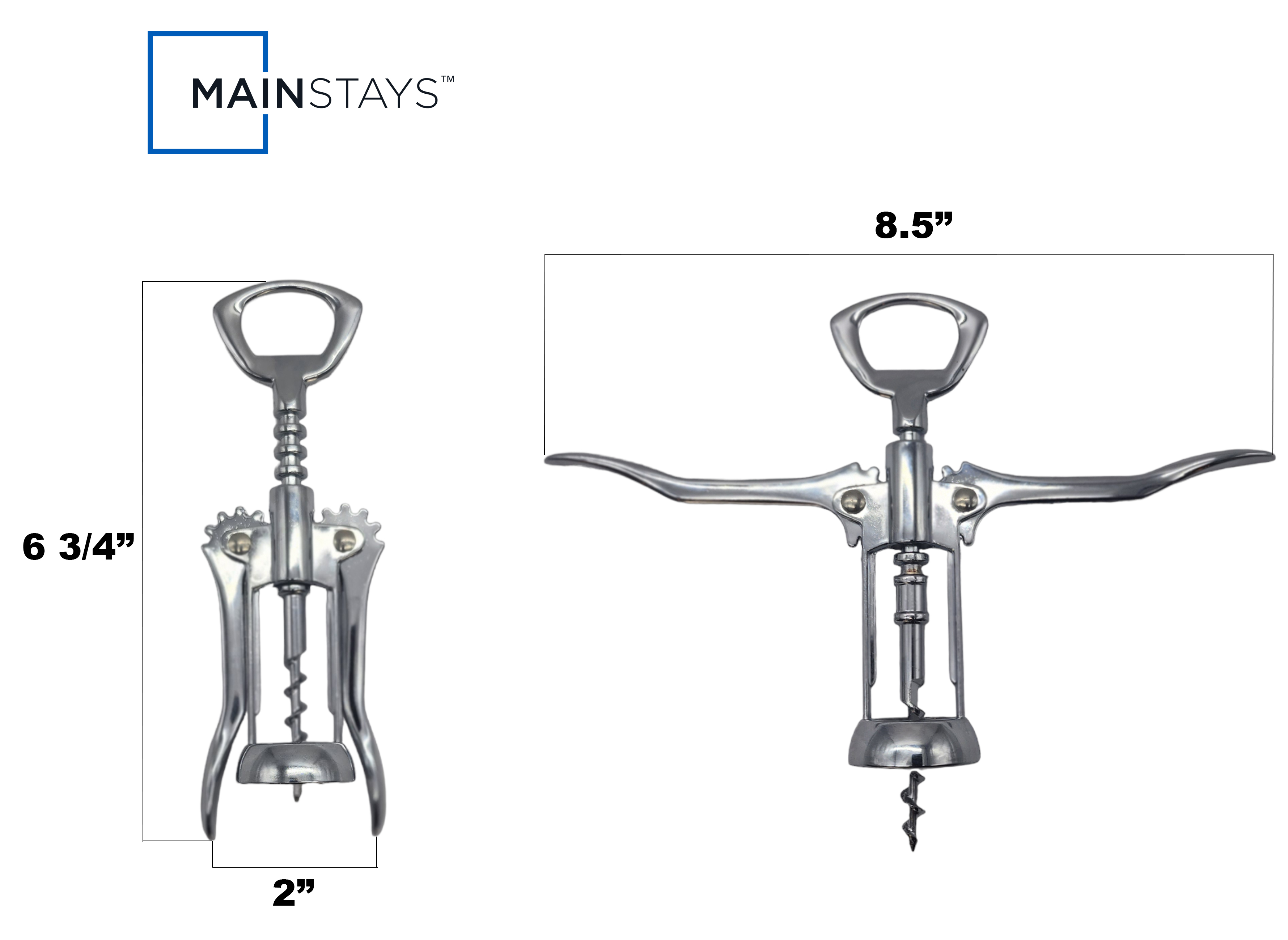 Mainstays Ensemble tire-bouchon et bouchon à vin en acier inoxydable, argent