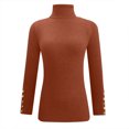 thumbnail image 4 of Pitauce Chandail de Base Ajusté pour Femmes Automne Hiver à Col Roulé Décontracté en Tricot Chandails Extensibles Chandail Décontracté Jumper Hauts, 4 of 5