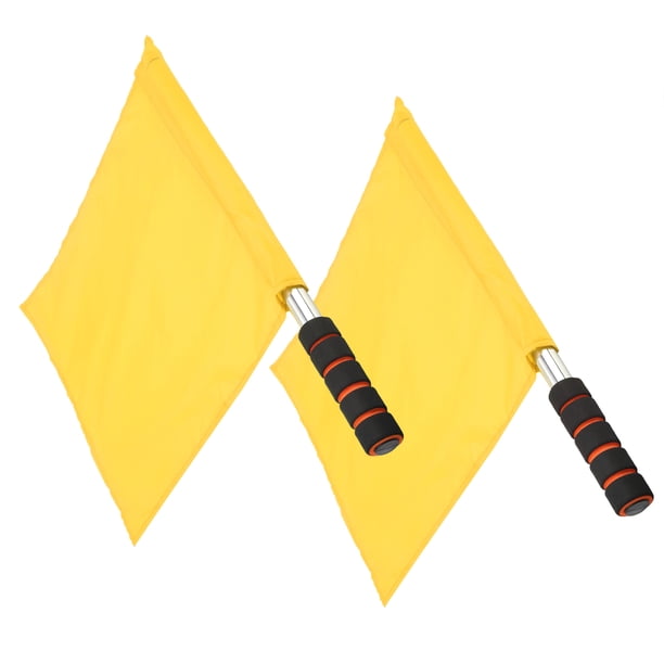 2 Drapeaux D'Arbitre Stormflag – Poignée Mousse, Jaune Et Rouge, En Polyester Acier Inoxydable, Pour Football Rugby