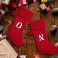 thumbnail image 2 of Christmas Knitted Stocking With Personalised Alphabet Letter Christmas Tree Initial White C, 2 of 9