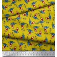 thumbnail image 2 of Soimoi Polyester Crepe Fabric Text,Rugby Ball & Bird Cartoon Decor Fabric Printed Yard 42 Inch Wide, 2 of 3