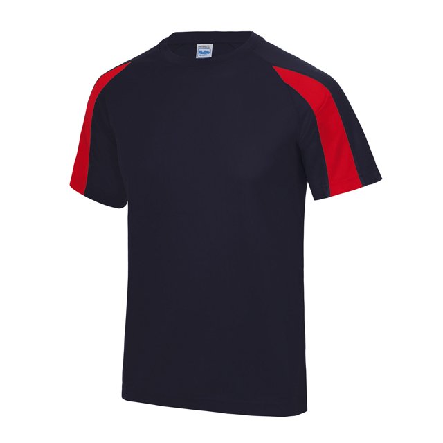 Just Cool Mens Contrast Cool Sports Plain T-Shirt