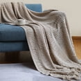 thumbnail image 1 of Matoen12 Throw Blanket Textured Solid Soft Sofa Couch Decorative Knitted Blanket, 50x59.8 Inch, 1 of 4
