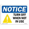 thumbnail image 1 of SignMission OS-NS-D-35-L-18749-10PK Panneau de Signalisation OSHA - Éteignez Lorsque Vous Ne l'Utilisez Pas Signe avec Symbole, 1 of 1