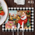 thumbnail image 5 of 4pcs/set Set de Table de Noël Ensemble Rouge Plaid Modèle Cuisine Sets de Table Santa Claus, 5 of 5