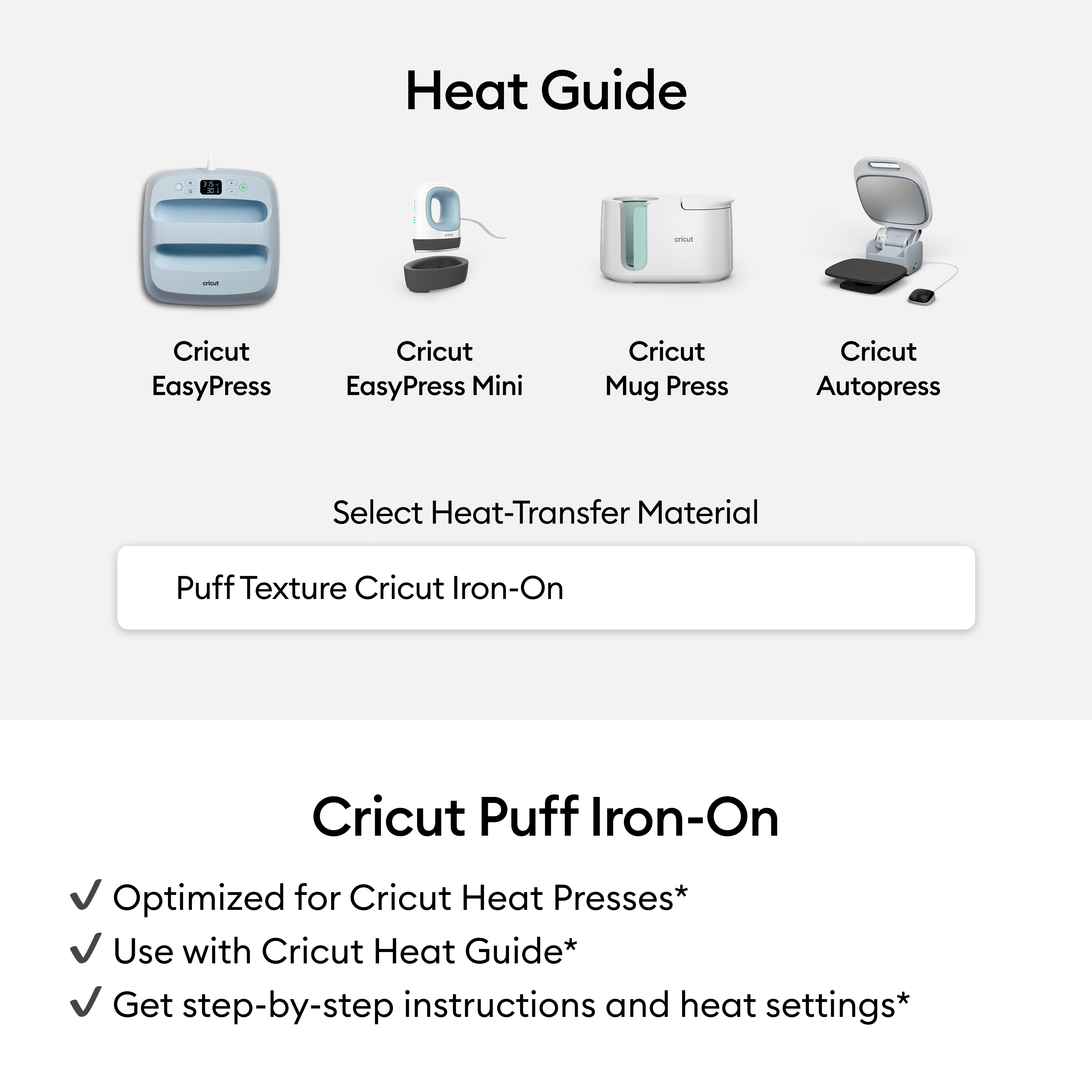 Cricut® Puff Iron-On, Classics Sampler