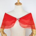 thumbnail image 4 of YAOBAMM See-through Mesh Shawl Bridal Shawl See through Mesh Buckle V Neck Romantic Soft Lightweight Wedding Party Prom, 4 of 7