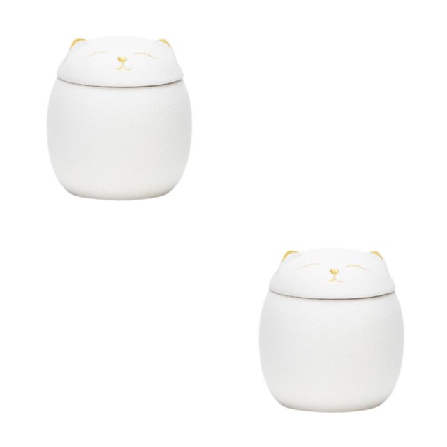 mmirethe Ceramic Canisters For Clutter-free And Organized Home Sturdy And Durable white 150ml 2Set