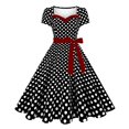 thumbnail image 2 of LOVZFMLL Robes Mode pour Femmes Col en V Sans Manches Vintage Imprimées Robes de Fête Cocktail Robes Extensibles, 2 of 9