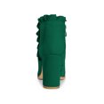 thumbnail image 4 of Unique Bargains Women's Ruffle Block High Heels Ankle Boots Emerald Green (Size 6), 4 of 8