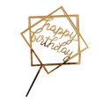thumbnail image 2 of pitrice Square Happy Birthday Cake Topper Acrylic Insert Cake Card DIY Glitter Cupcake Smash Candle Stick, 2 of 9
