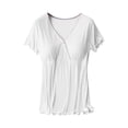 thumbnail image 3 of DPTALR Blouse d'Allaitement à Manches Courtes pour Grossesse et Grossesse, Couleur Unie, Col Rond, 3 of 5