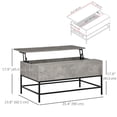 thumbnail image 3 of HOMCOM Lift Top Coffee Table with Hidden Storage Compartment Lift Tabletop, 3 of 10