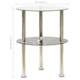 thumbnail image 4 of vidaXL 2-Tier Side Table Transparent & Black 38 cm Tempered Glass, 4 of 5