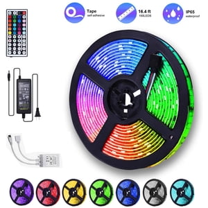 LED Strip Lights 6.56ft USB TV Backlight DC 5V RGB Strip Lights for 40 to 60 in HDTV Desktop PC Neon TV Lights Bias Lighting with 24 Key Remote USB Car Strip Light