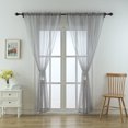 thumbnail image 2 of Goory Window Curtain Rod Pocket Drapes Panel Long Sheer Voile Treatments Modern Linen Textured Solid Color Home Decor Gray W: 52" x H: 54", 2 of 6