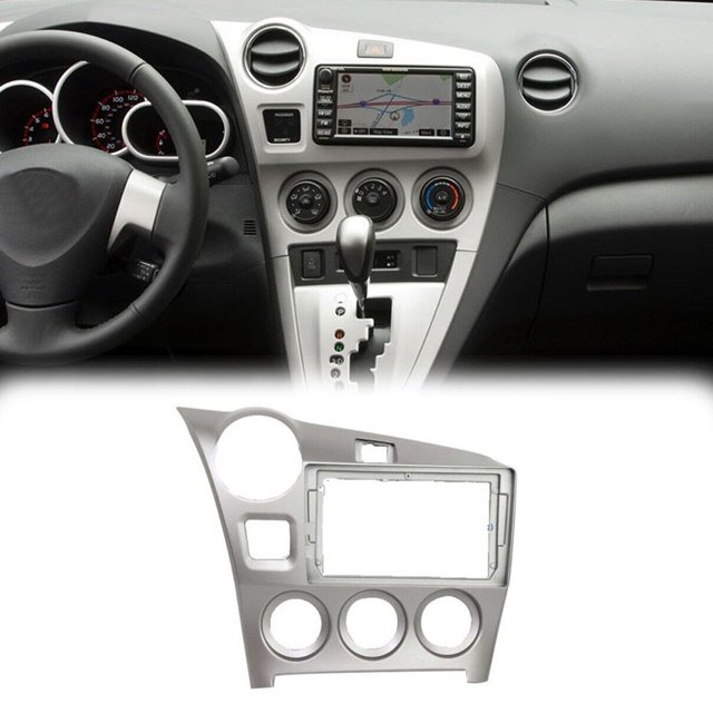 9 inch Car Radio Stereo Fascia Frame Panel Silver For Toyota For MATRIX 2009-14