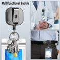 thumbnail image 4 of 1Pcs Pull Keyring Retractable Strong Clamping Portable Heavy Duty Square ID Badge Holder for Home, 4 of 10