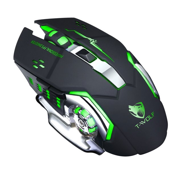 RRJ Wolf V6 Wired Gaming Mouse, Mechanical RGB Wired Mouse with Macro Programming, Ergonomic Computer Mouse for PC Laptop Desktop, Electronic Racing Horse Gaming Gear for Esports